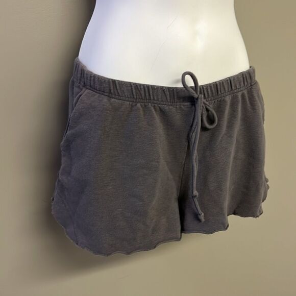 Vici Heather Gray Distressed Lounge Short Shorts w/ Elastic Waist and Pockets- M - Picture 7 of 11